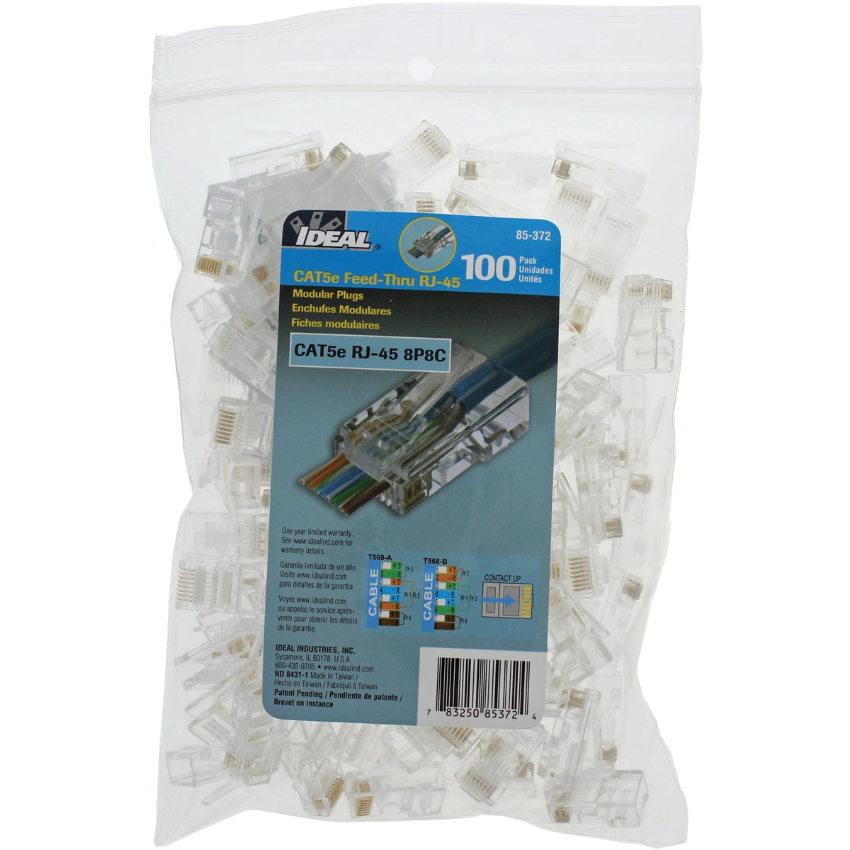 Ideal Feed-Thru RJ45 Mod Plugs (100 Pack) - 3
