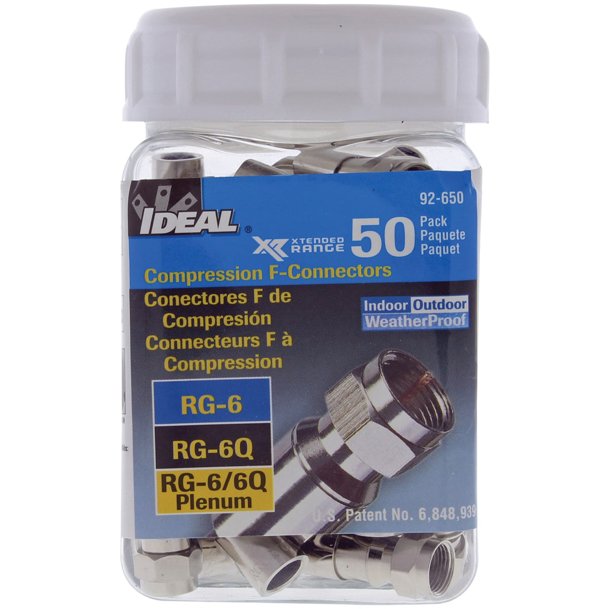 Ideal Rtq RG6 F-Compression Connectors, 50 Count - 7