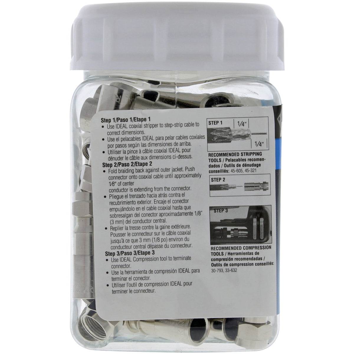 Ideal Rtq RG6 F-Compression Connectors, 50 Count - 8