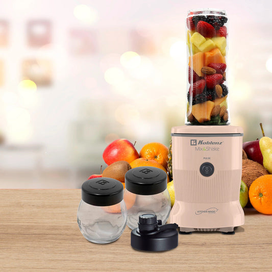Koblenz 600-Watt 20.2-Oz. Personal Mix and Shake Blender Kit (Salmon)