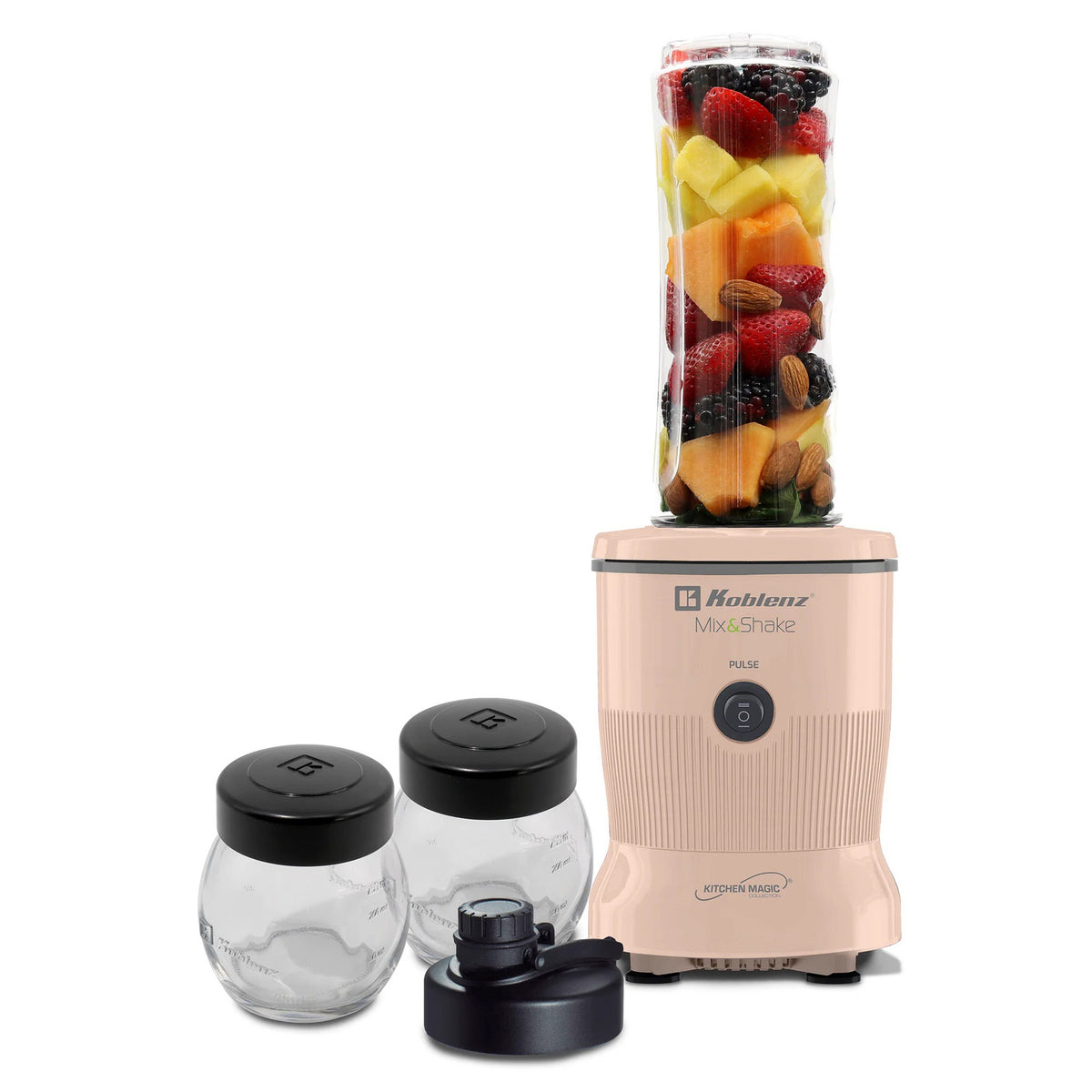 Koblenz 600-Watt 20.2-Oz. Personal Mix and Shake Blender Kit (Salmon) - 3