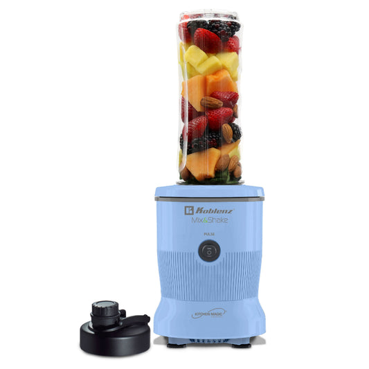 Koblenz 600-Watt 20.2-Oz. Personal Mix and Shake Blender (Blue)