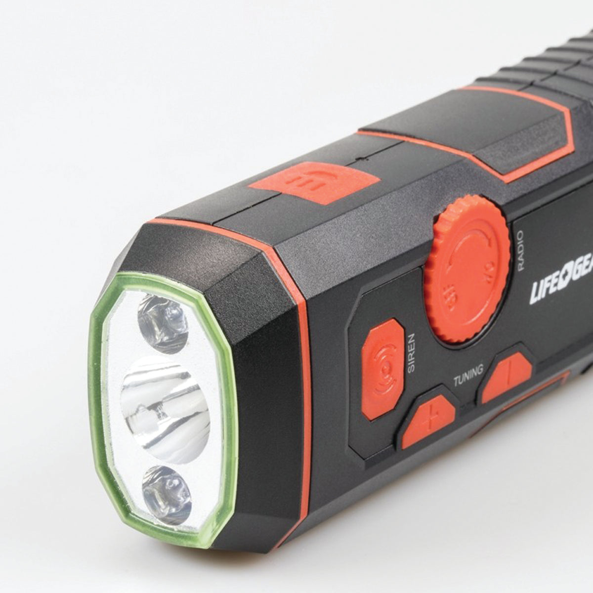 LifeGear 100-Lumen Stormproof USB Crank Flashlight and Radio — Red - 4