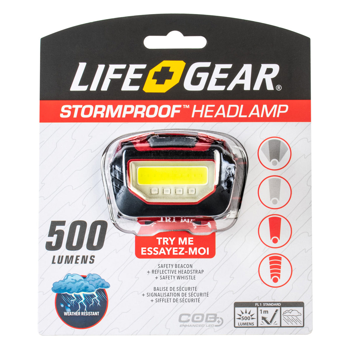 LifeGear 500-Lumen Spot and Flood Cob Headlamp - 4