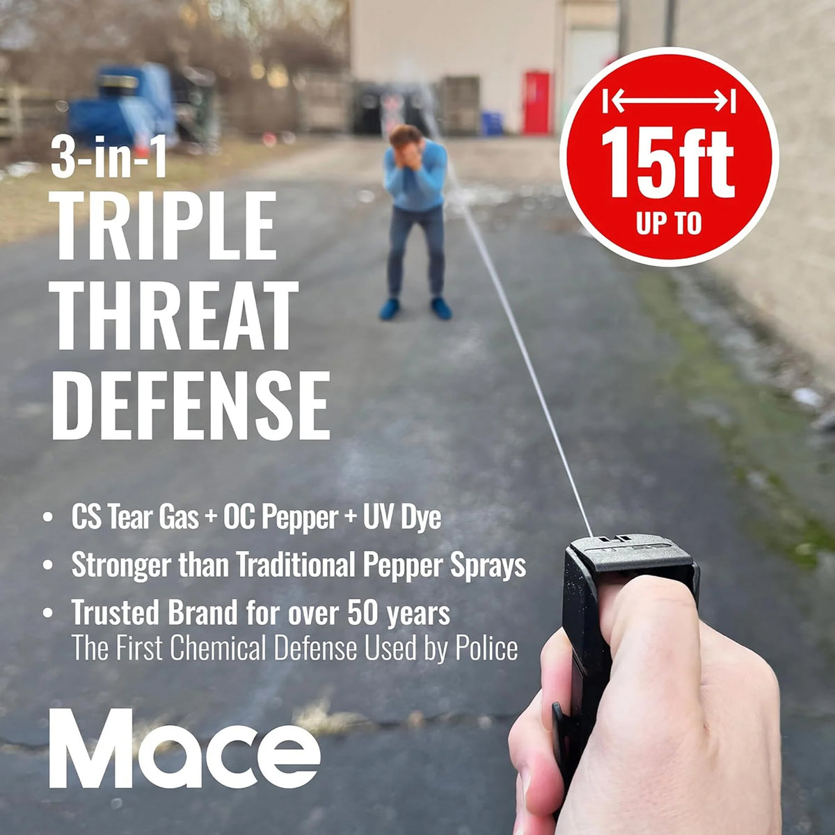 Mace Brand 3-in-1 Flip-Top Police Model Pepper Spray - 3
