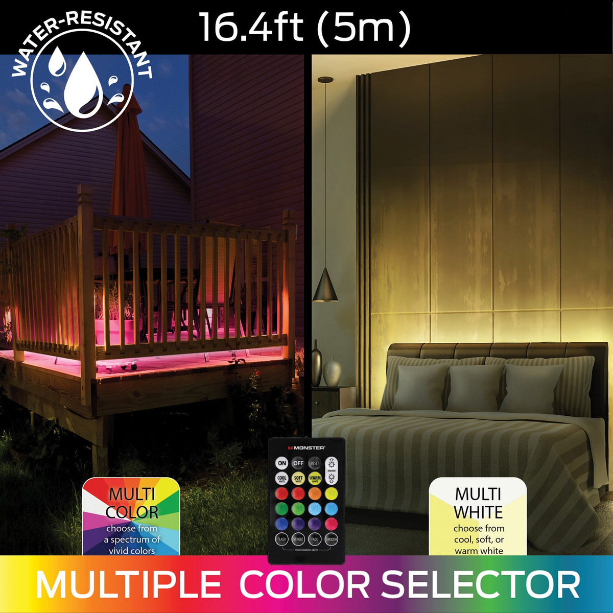 Monster Multi-Color and Multi-White Indoor/Outdoor LED Light Strip - 5