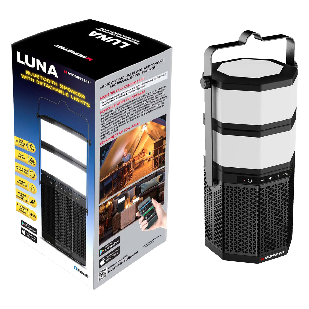 Monster 20-Watt Luna Portable Rechargeable Bluetooth Speaker - 9