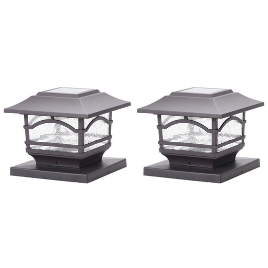 Maxsa Innovations Mission-Style Solar Post Cap and Deck Railing Lights