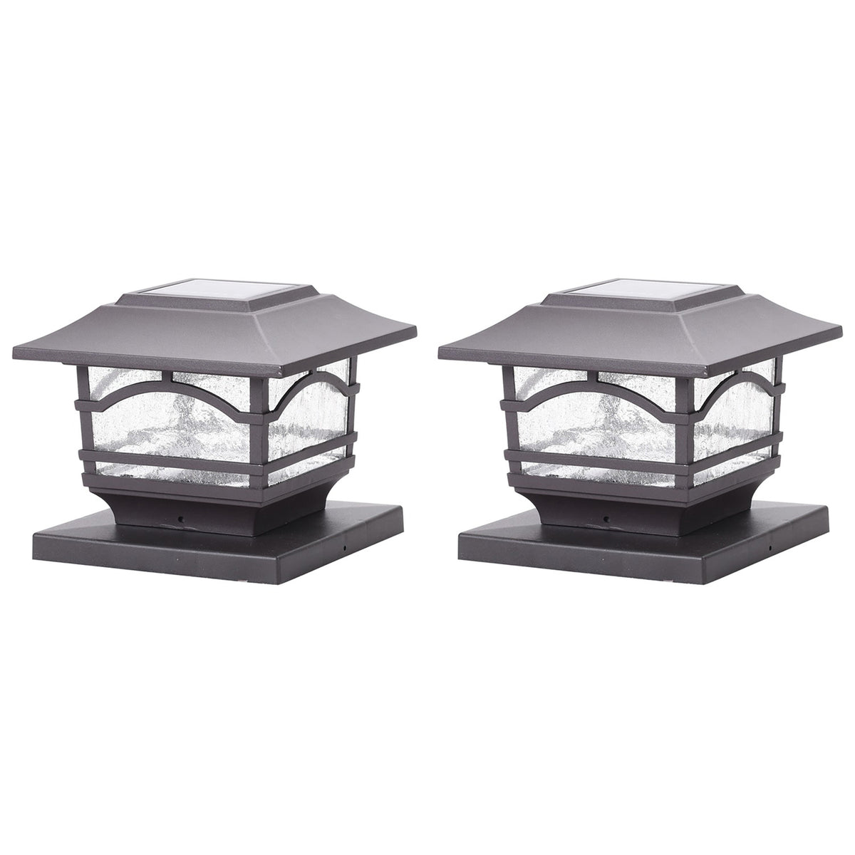 Maxsa Innovations Mission-Style Solar Post Cap and Deck Railing Lights - 4