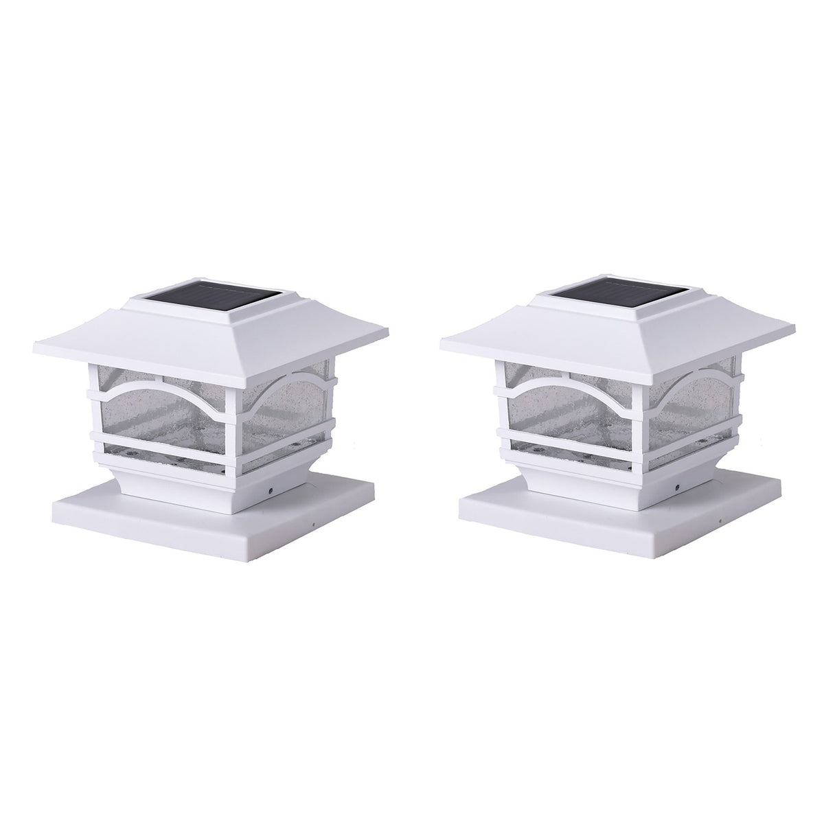 Maxsa Innovations Mission-Style Solar Post Cap and Deck Railing Lights — White