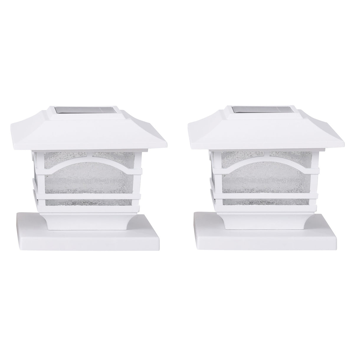 Maxsa Innovations Mission-Style Solar Post Cap and Deck Railing Lights — White - 3