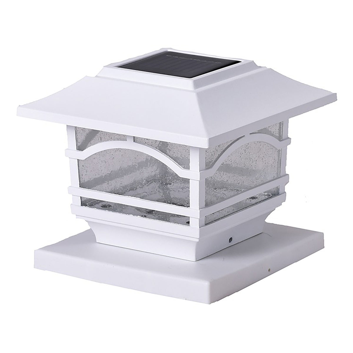 Maxsa Innovations Mission-Style Solar Post Cap and Deck Railing Lights — White - 4