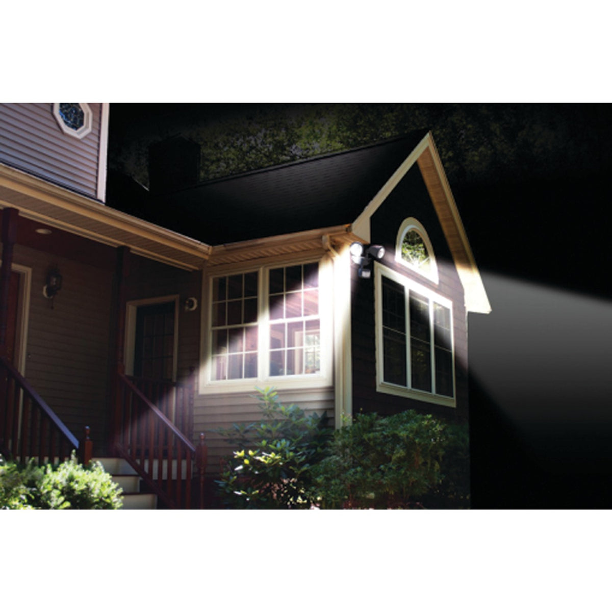 Maxsa Innovations Solar-Powered Dual-Head LED Security Spotlight — Black - 3