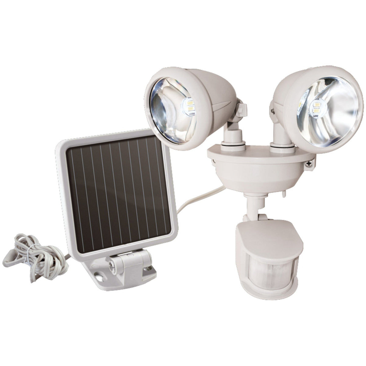 Maxsa Innovations Dual-Head Solar Spotlight, Off White
