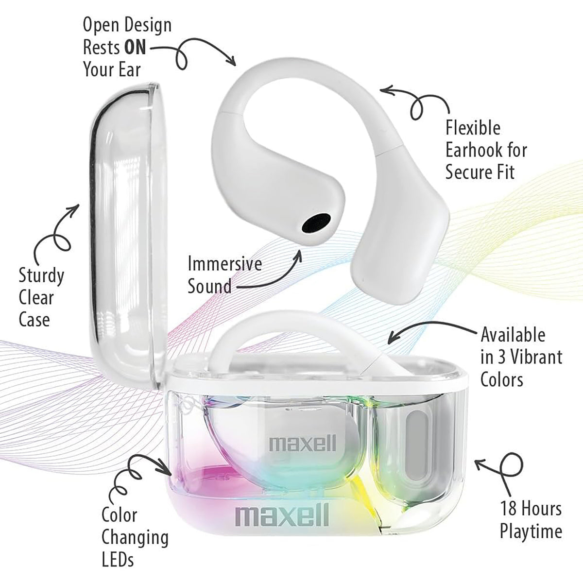 Maxell Ohs Pro Bluetooth Open-Ear Earhooks