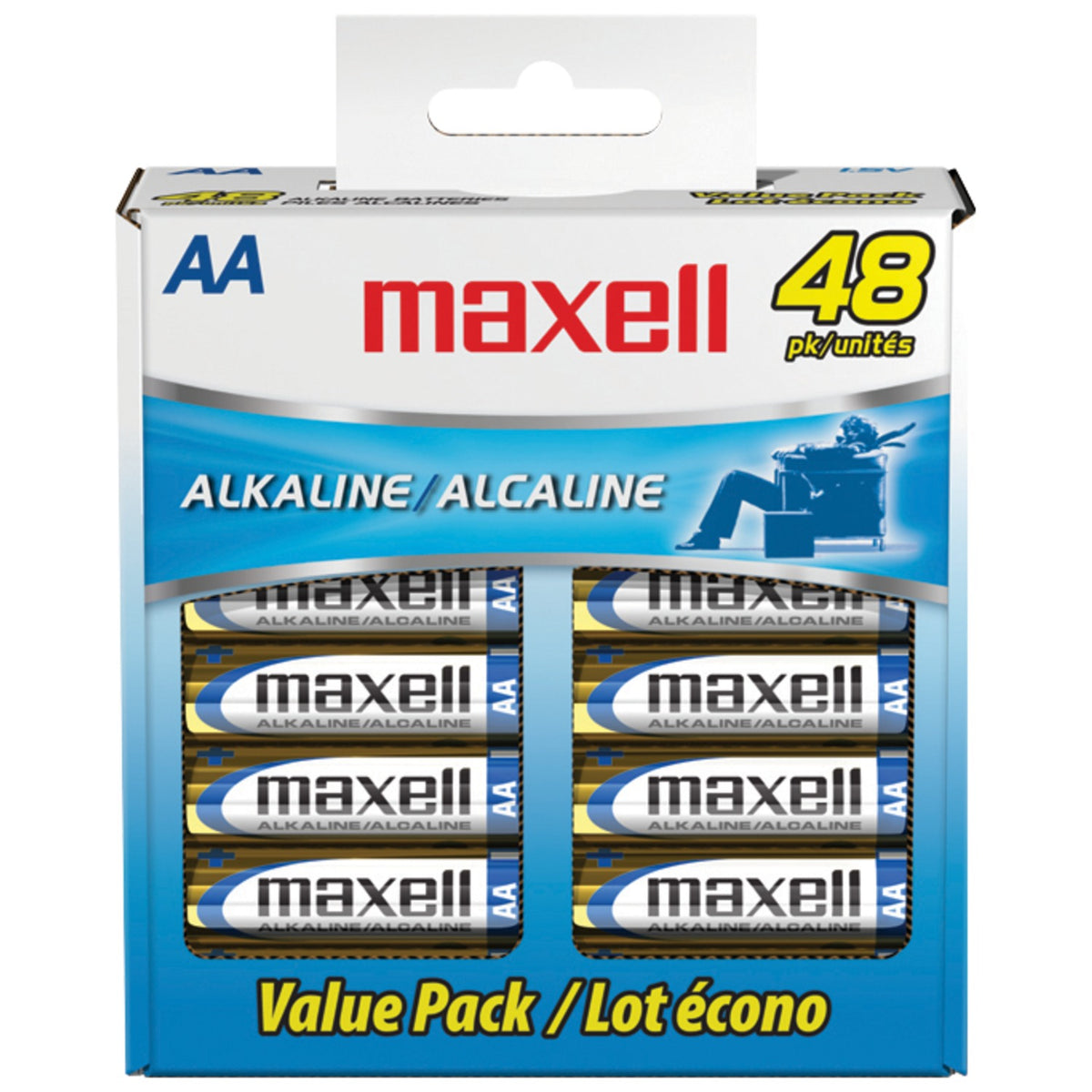 Maxell AA Alkaline Batteries (48 Pack)