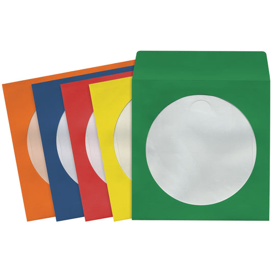 Maxell Paper Storage Sleeves, Assorted Colors (100 Pack)