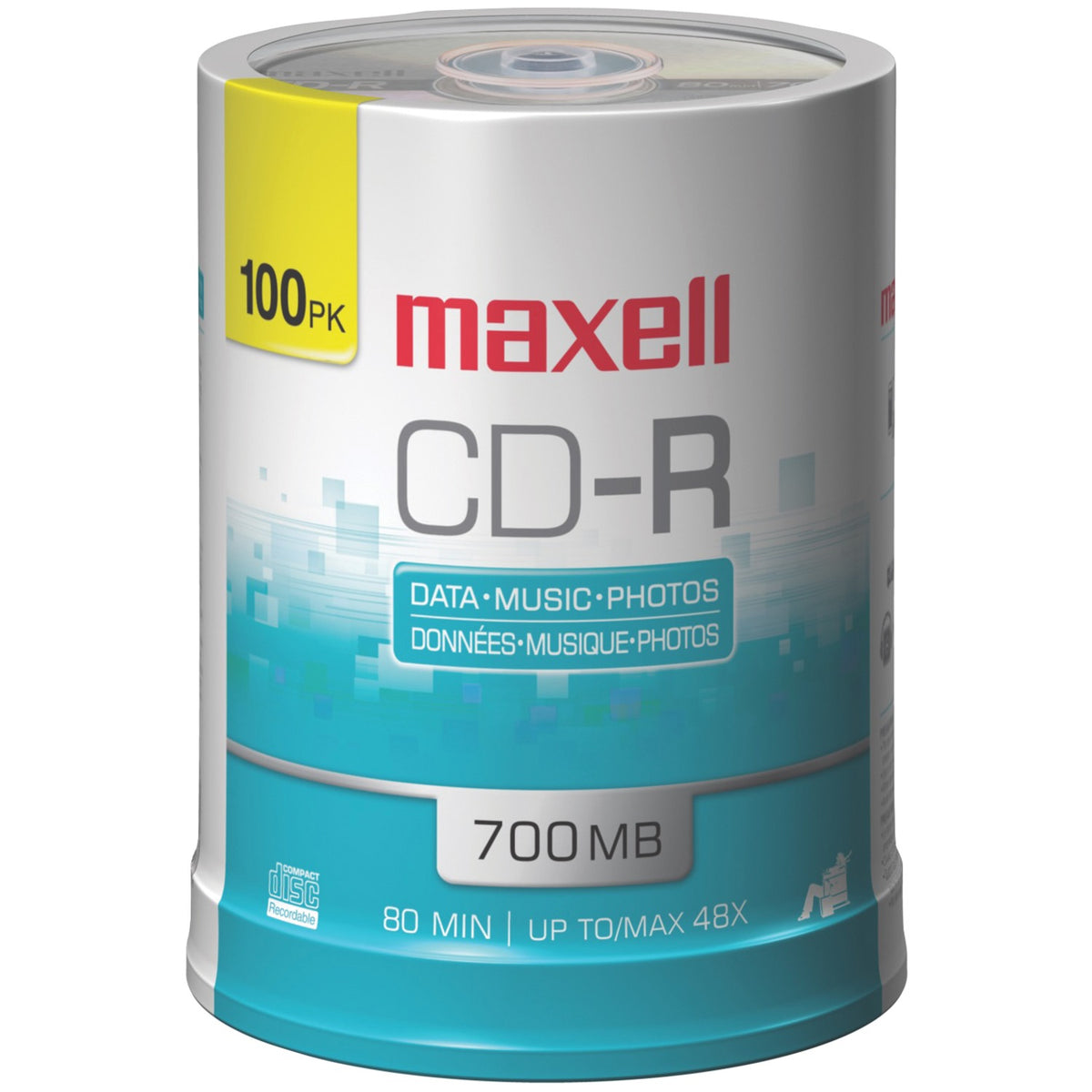 Maxell 48x 700 MB/80-Minute Blank Discs on Spindle (100 Pack)