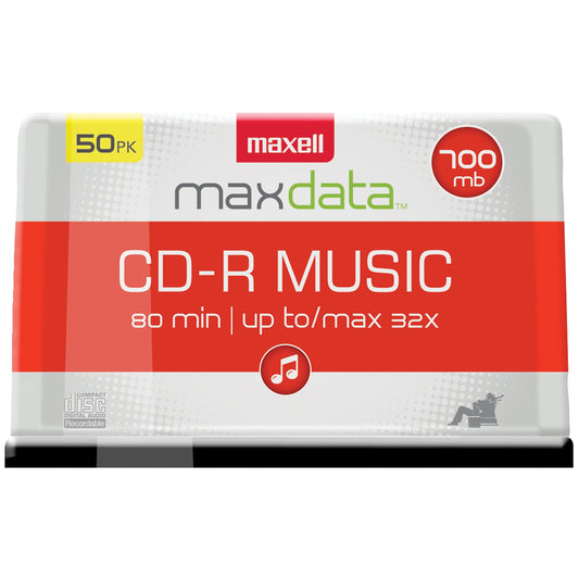 Maxell MaxData Music 32x 80-Minute Blank Discs on Spindle (50 Pack)