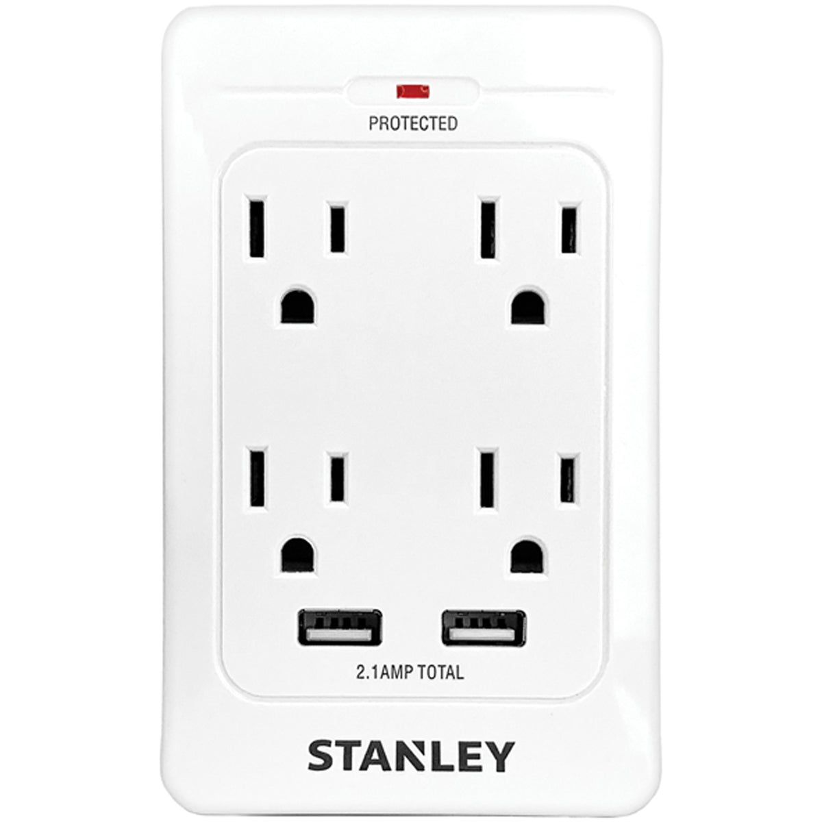 Stanley 4-AC Outlet and 2-USB Port 1,080-Joules SurgeQuad Surge Protector