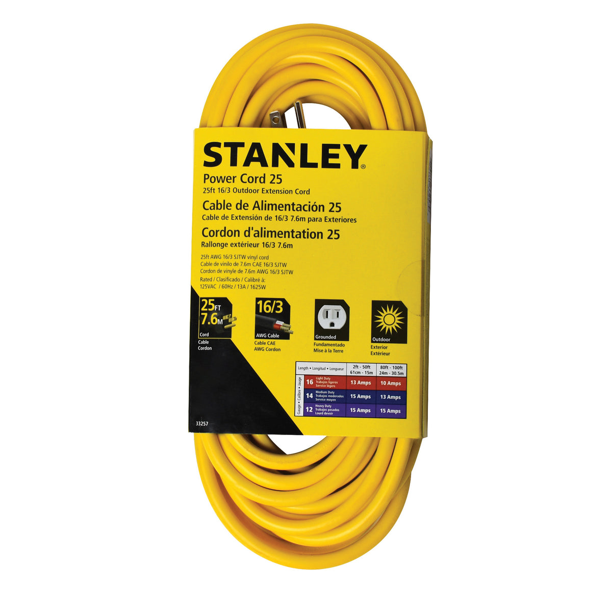 Stanley Outdoor Grounded Power Extension Cord - 10