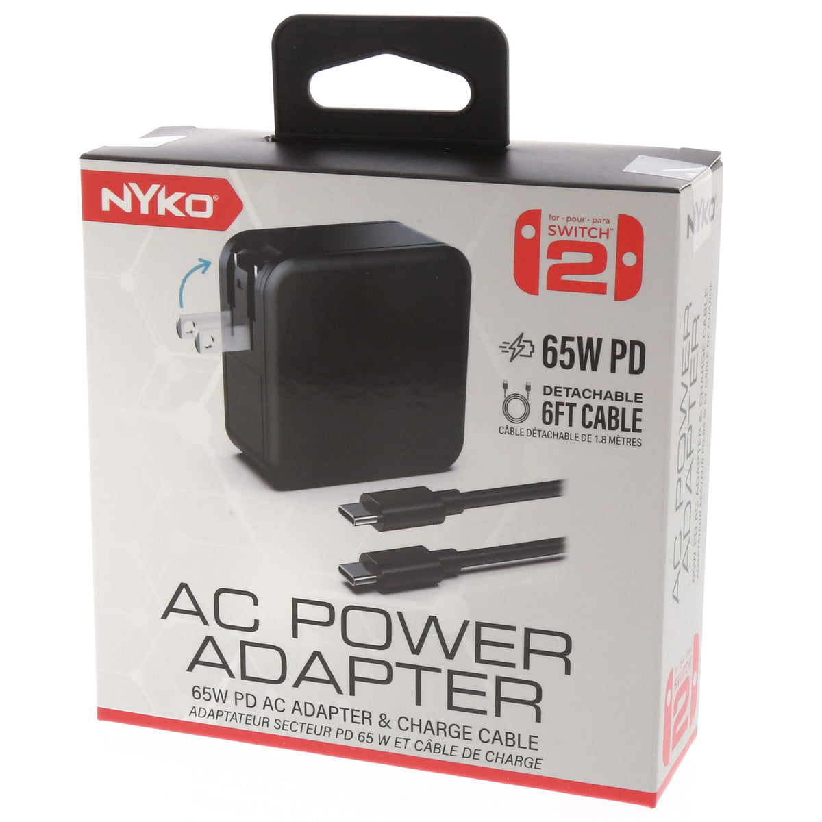 Nyko 65-Watt AC Adapter for Nintendo Switch 2 - 3