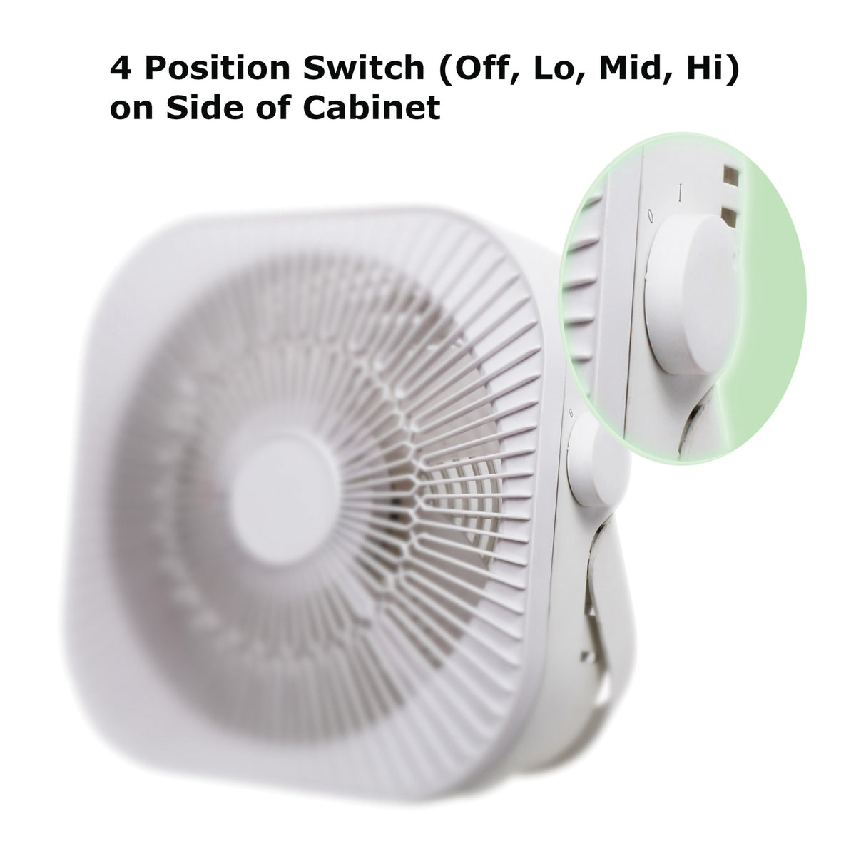 Optimus 12-In. 2-Speed 40-Watt Box Fan, White - 5