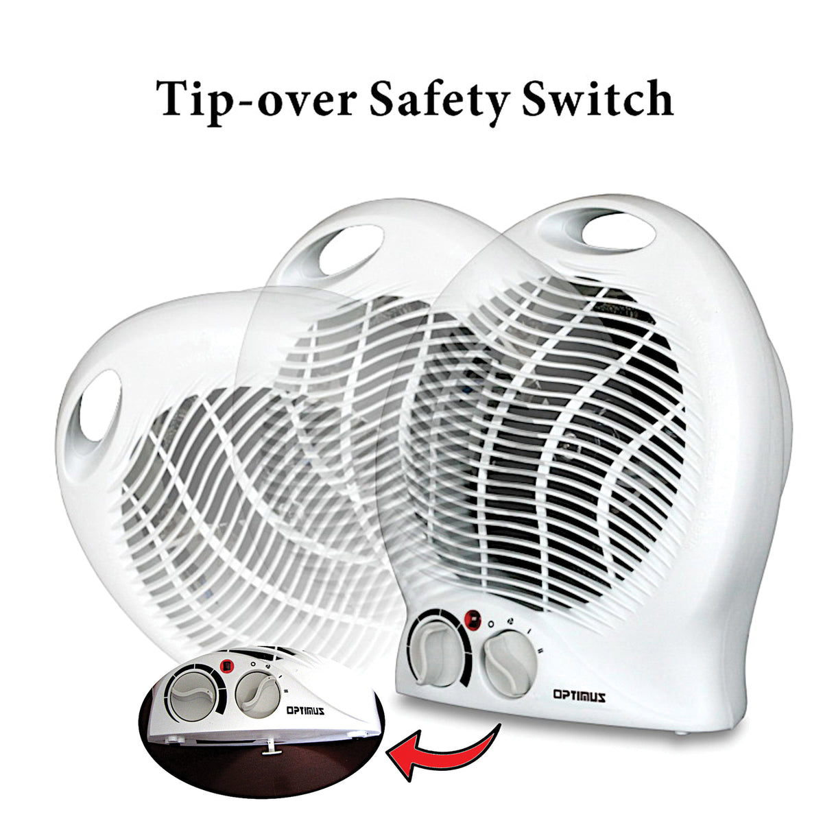 Optimus 1,500-Watt-Max Portable Fan Heater with Thermostat - 3