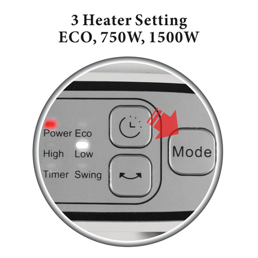 Optimus 1,500-Watt-Max Portable Oscillating Ceramic Heater