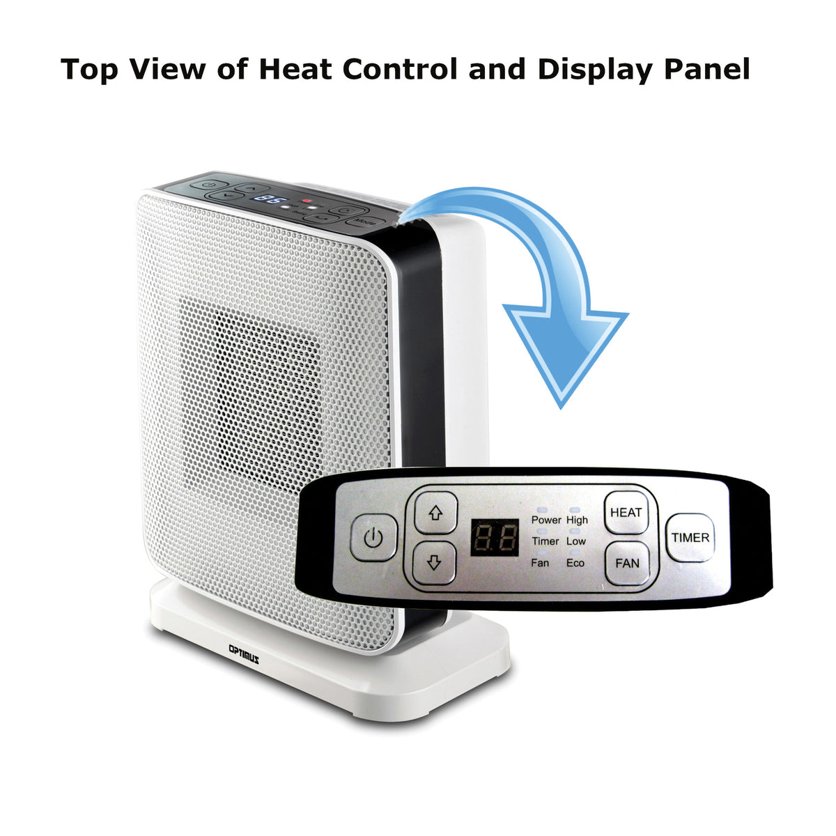 Optimus 1,500-Watt-Max Portable Oscillating Ceramic Heater - 10