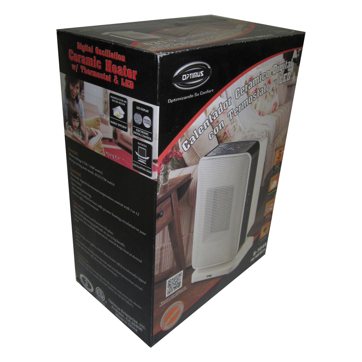 Optimus 1,500-Watt-Max Portable Oscillating Ceramic Heater - 11