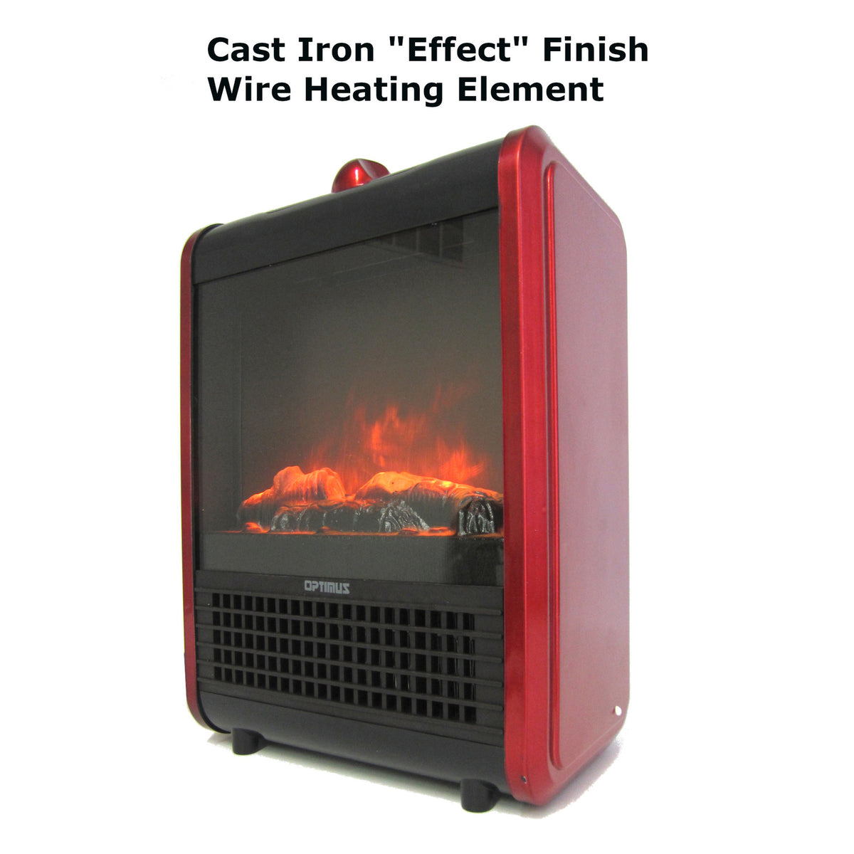 Optimus 1,200-Watt-Max Mini Electric Flame-Effect Fireplace Heater - 3