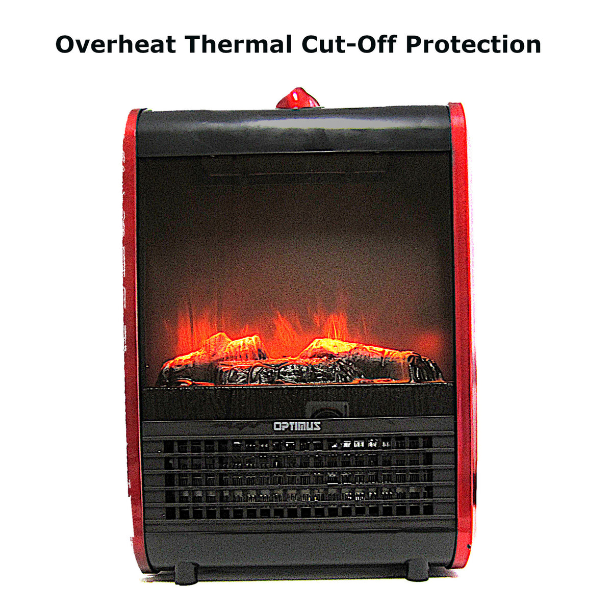 Optimus 1,200-Watt-Max Mini Electric Flame-Effect Fireplace Heater - 4