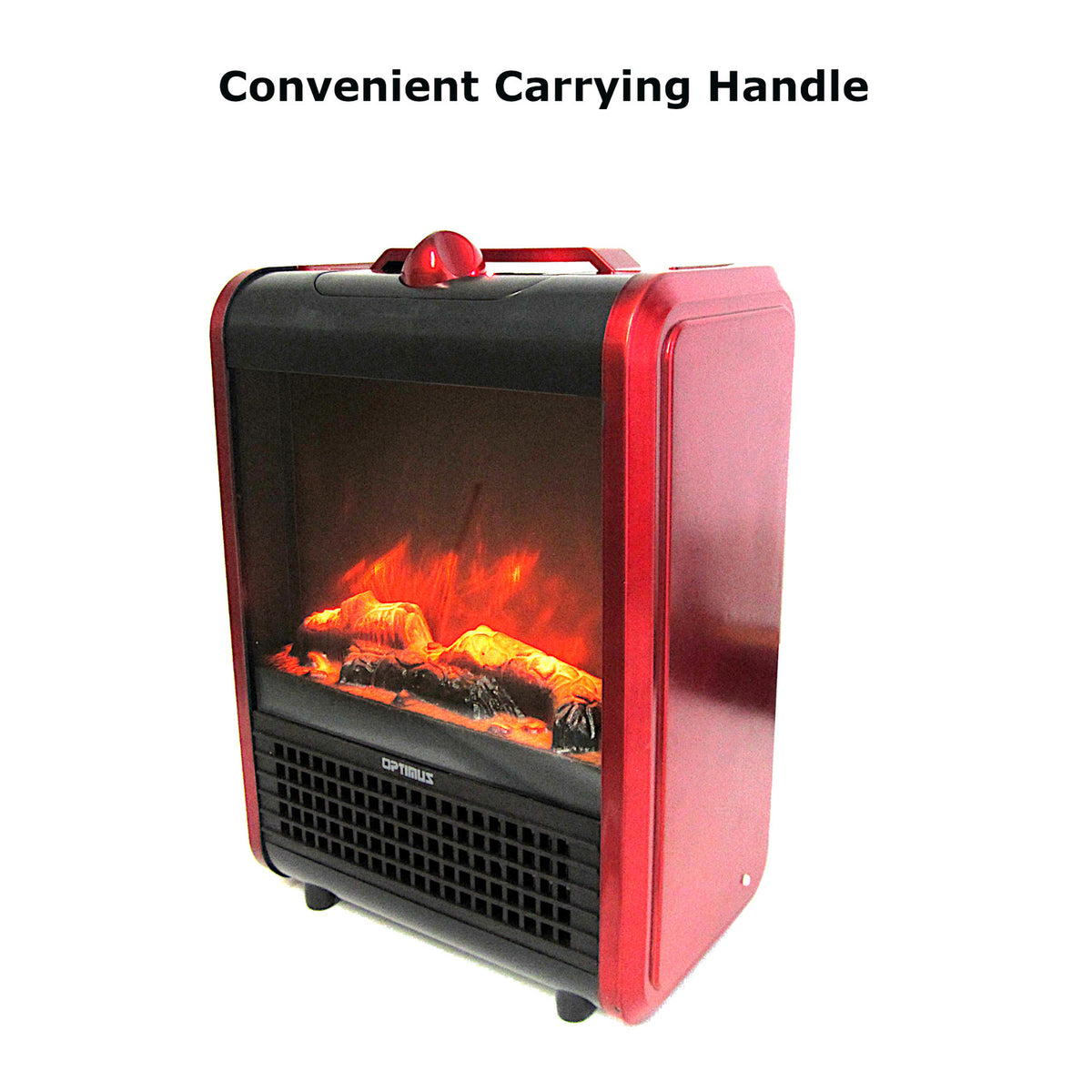 Optimus 1,200-Watt-Max Mini Electric Flame-Effect Fireplace Heater - 6