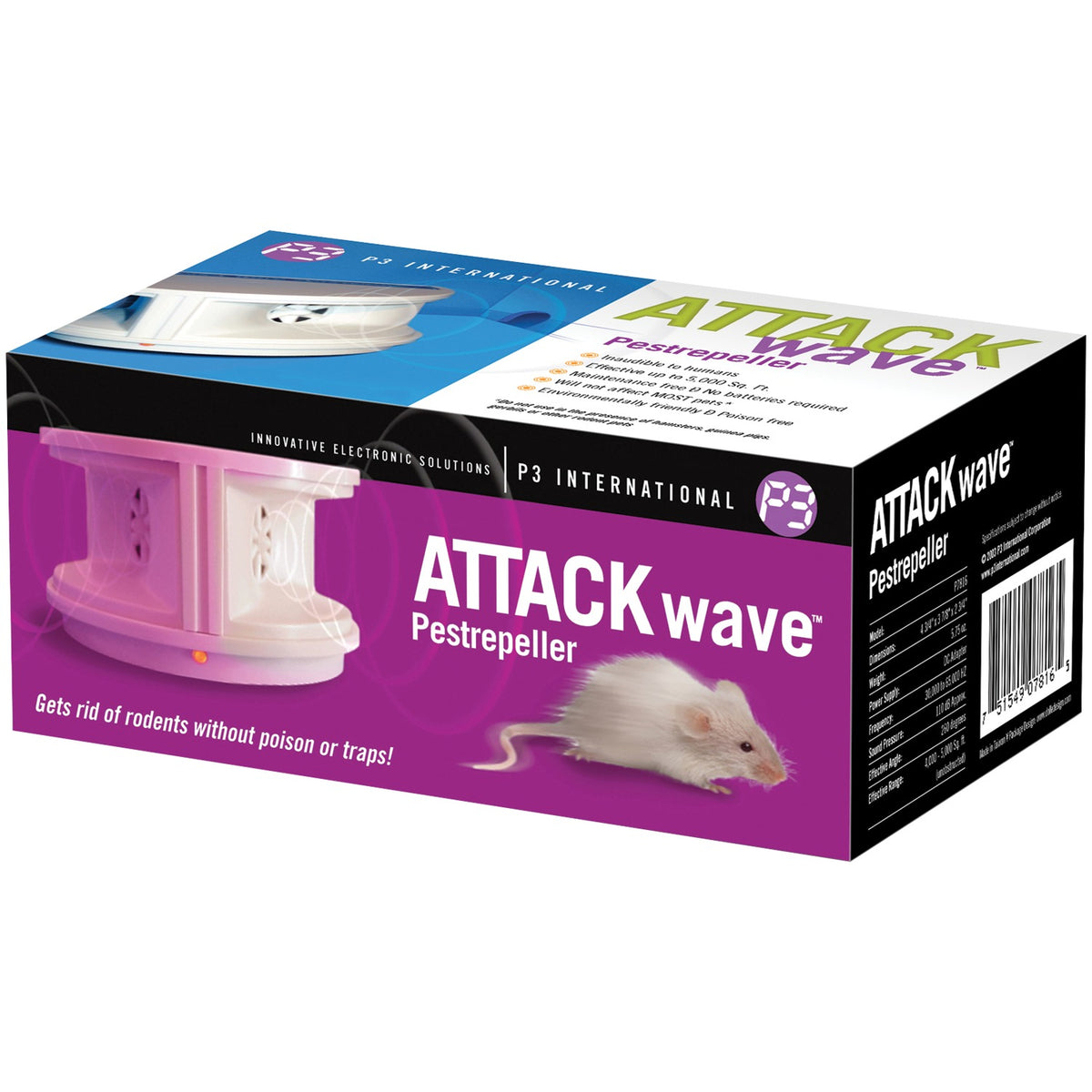 P3 International Attack Wave Pestrepeller Rodent Repeller - 3