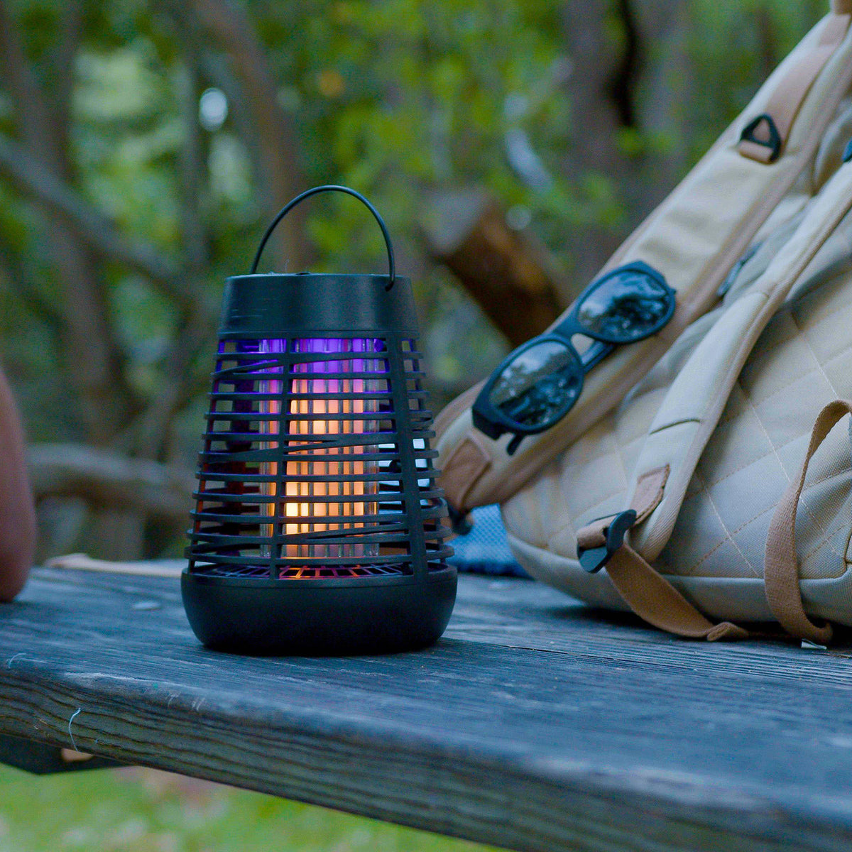 PIC Flickering Flame Solar Portable Bug Zapper Insect Killer Torch Lantern - 2