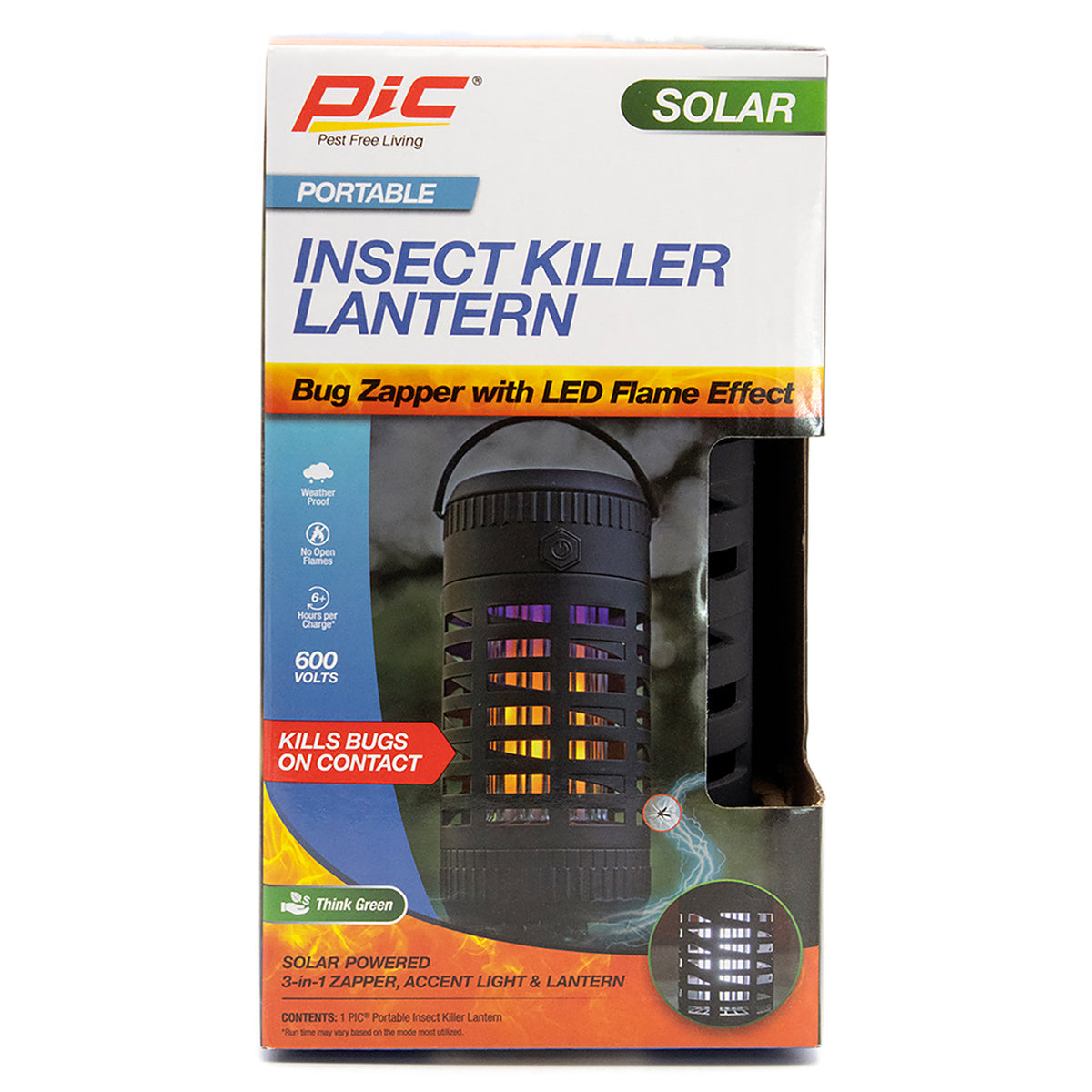 PIC Flickering Flame Solar Portable Insect Killer Lantern