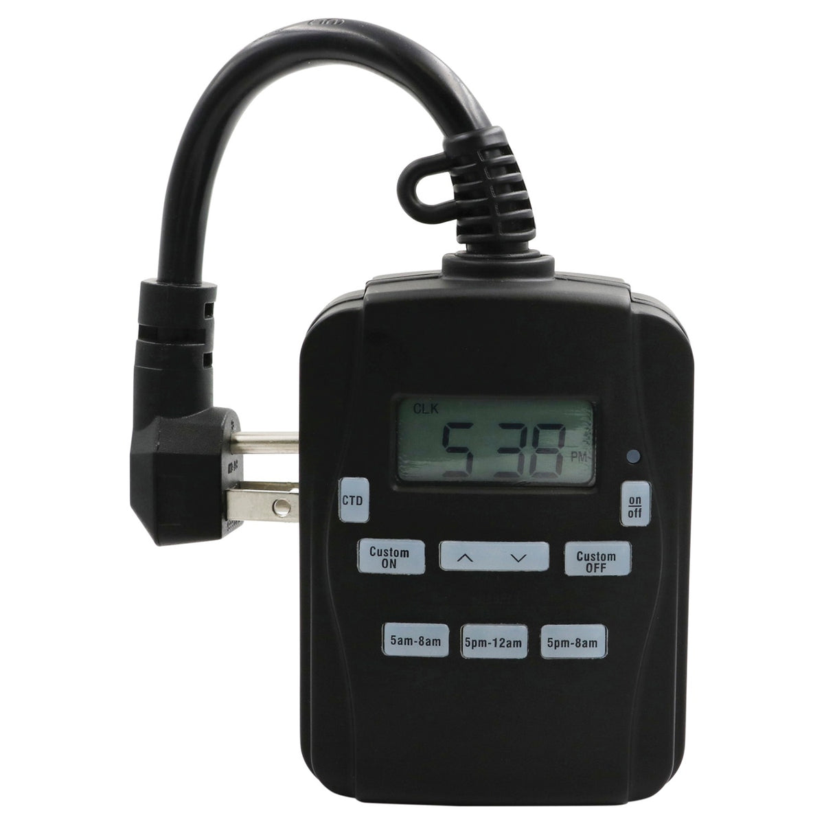 Prime 2-Outlet 24-Hour Digital Outdoor Timer — Black - 4