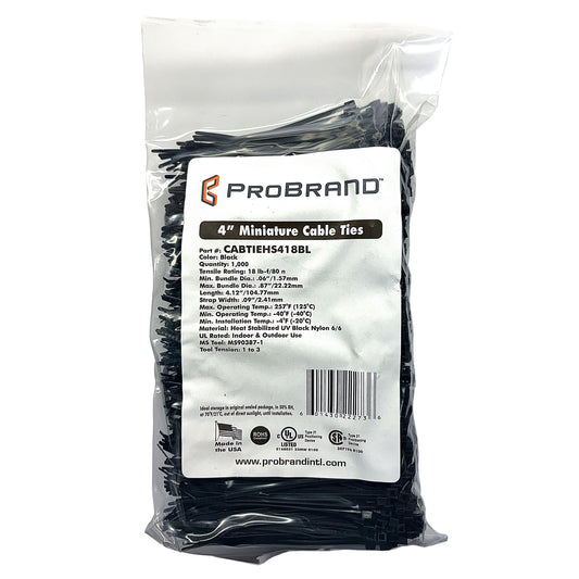 ProBrand 1,000-Pack 4-In. Heat-Stabilized UV-Resistant Nylon 6/6 Cable