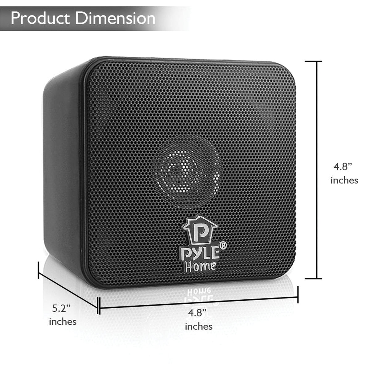 Pyle 200-Watt-Max Wall Mountable Mini-Cube Bookshelf Speaker Set — Black - 2