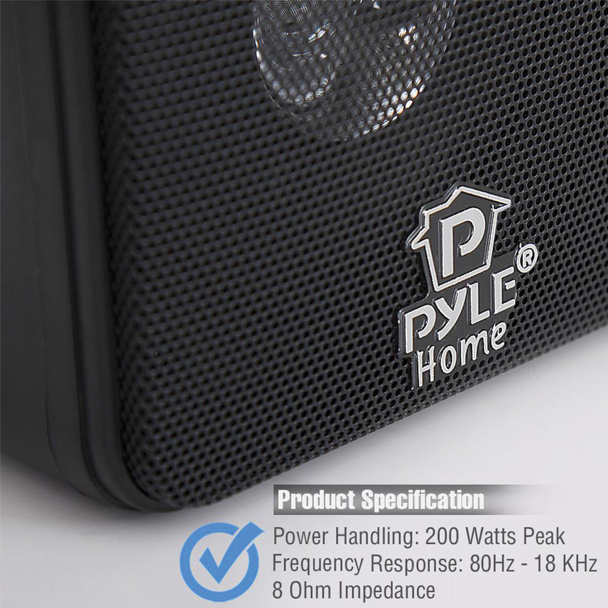 Pyle 200-Watt-Max Wall Mountable Mini-Cube Bookshelf Speaker Set — Black - 4