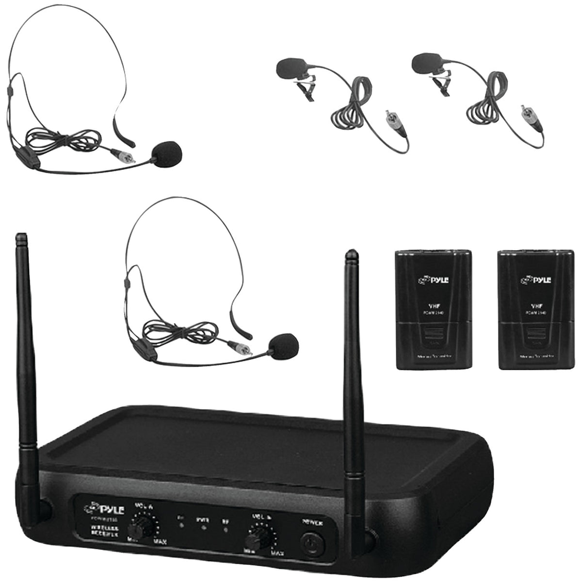 Pyle VHF Fixed-Frequency Wireless Microphone System
