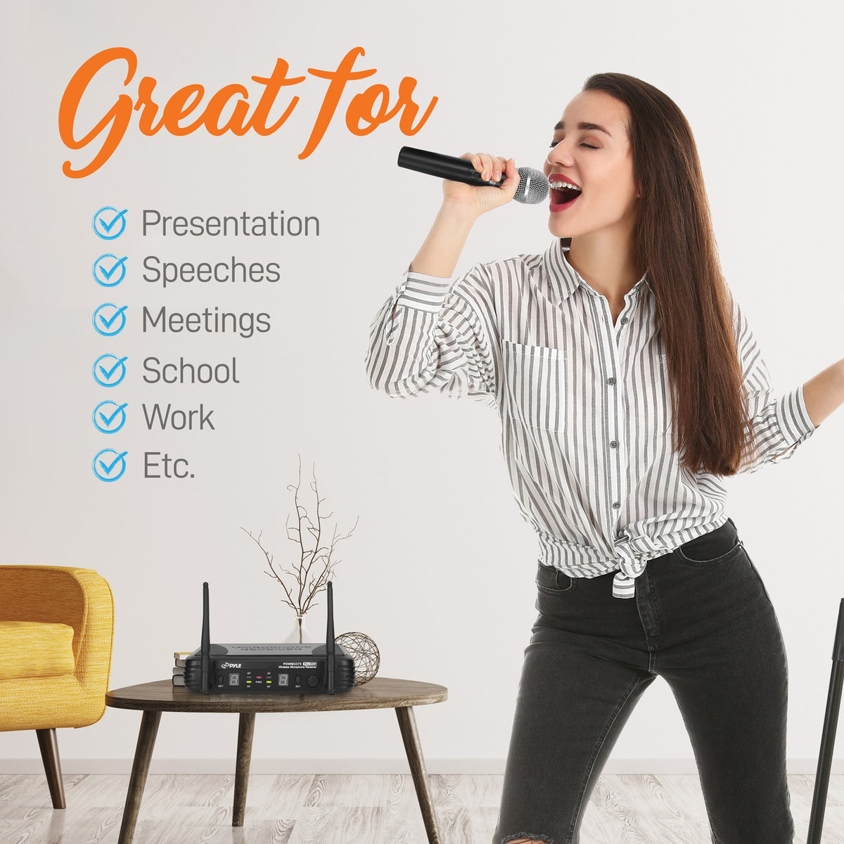 Pyle Premier Series Professional 2-Channel UHF Wireless Handheld - 7
