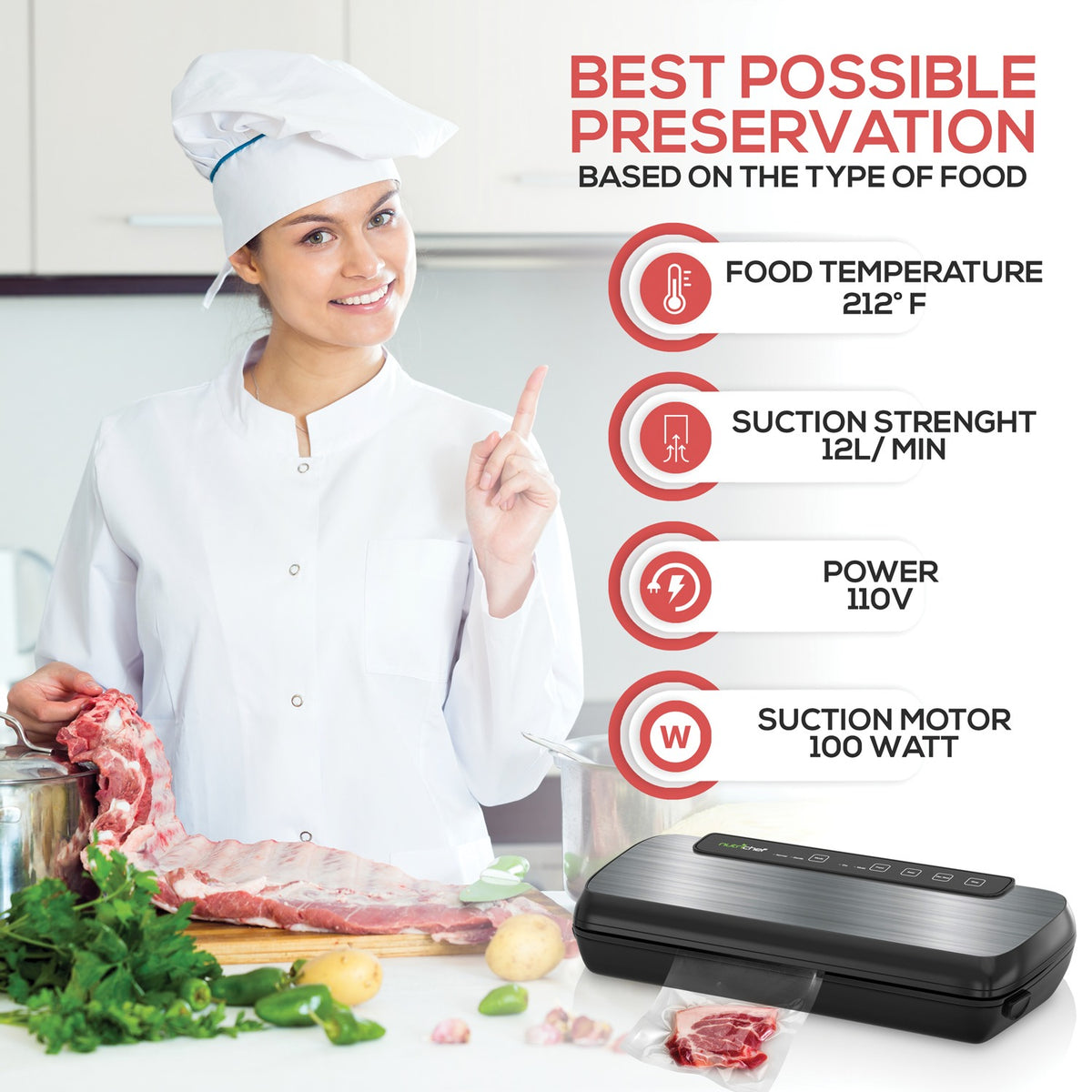NutriChef Automatic Vacuum Sealer System - 9