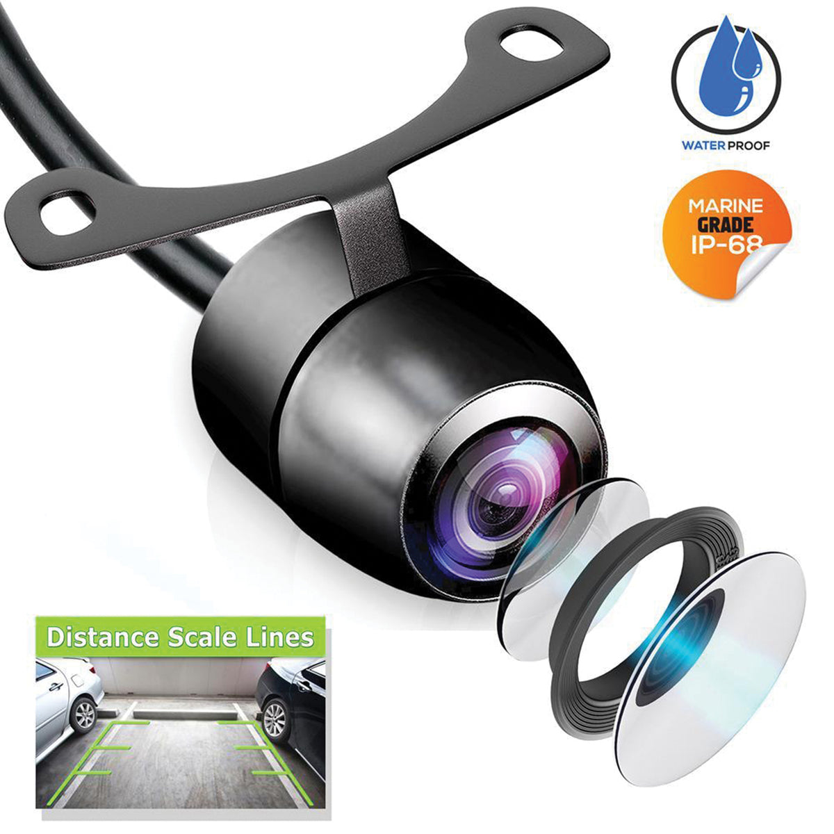 Pyle Front & Backup Camera with Universal Mount - 6
