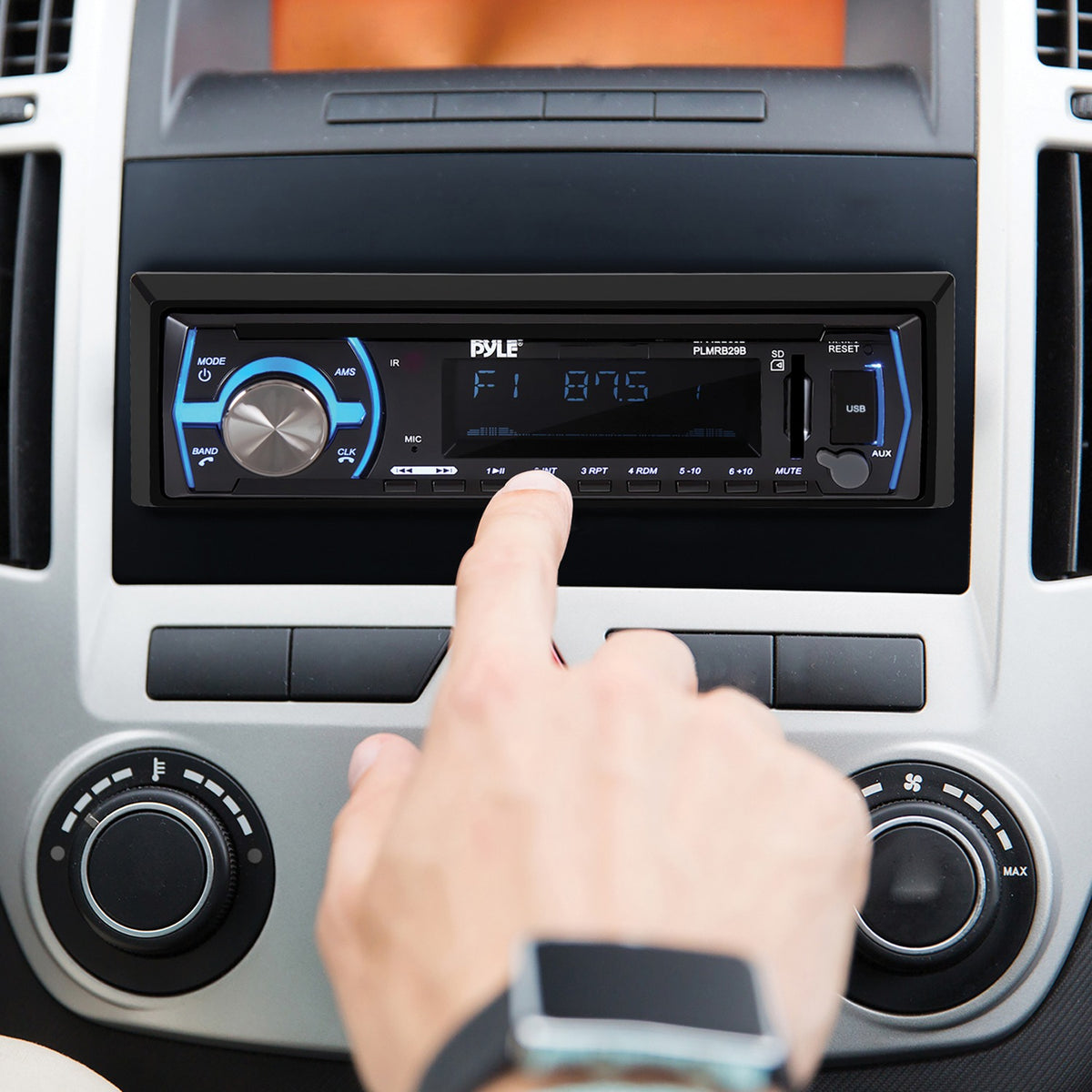 Pyle Single-DIN In-Dash Digital Marine Stereo Receiver — Black - 6