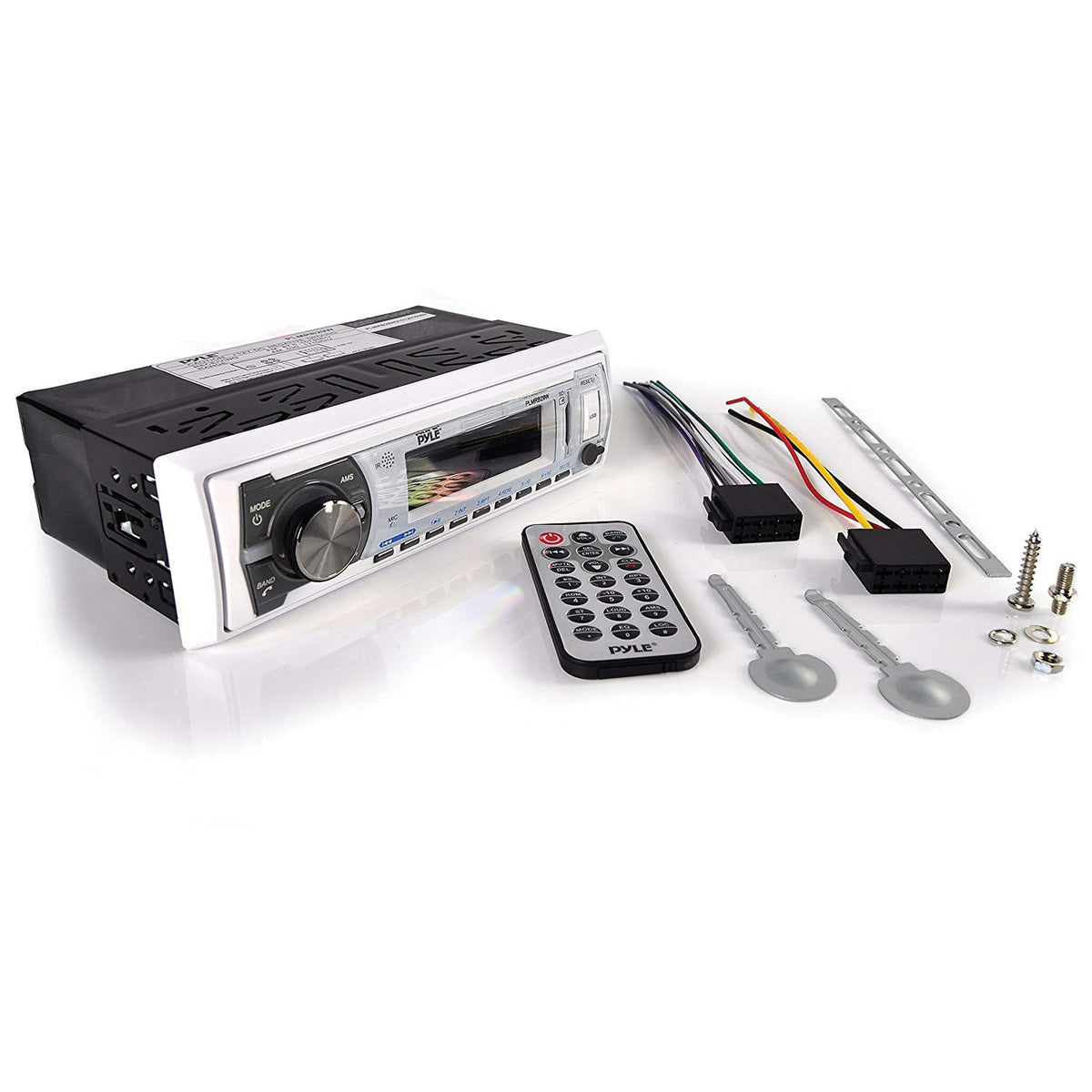 Pyle Single-DIN In-Dash Digital Marine Stereo Receiver — White - 10