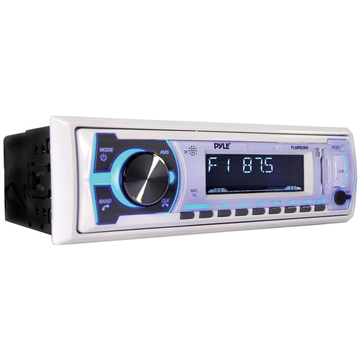 Pyle Single-DIN In-Dash Digital Marine Stereo Receiver — White