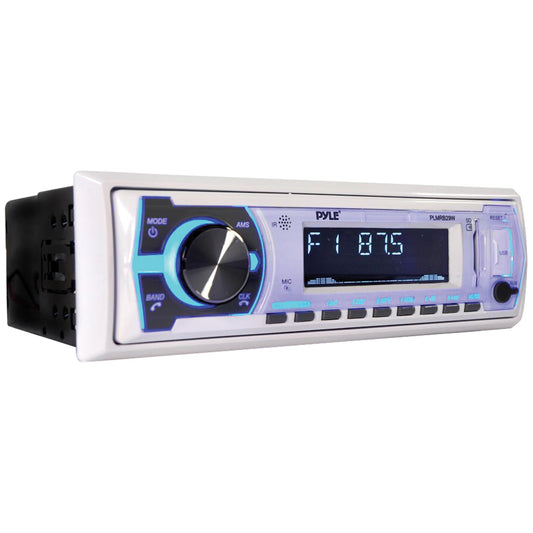 Pyle Single-DIN In-Dash Digital Marine Stereo Receiver — White
