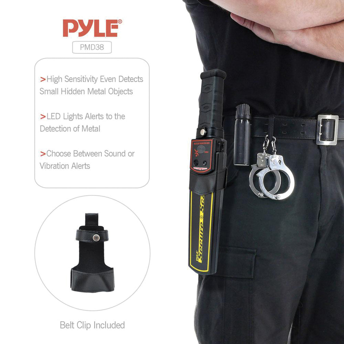 Pyle Secure Scan Handheld Metal Detector Wand Security Scanner - 3